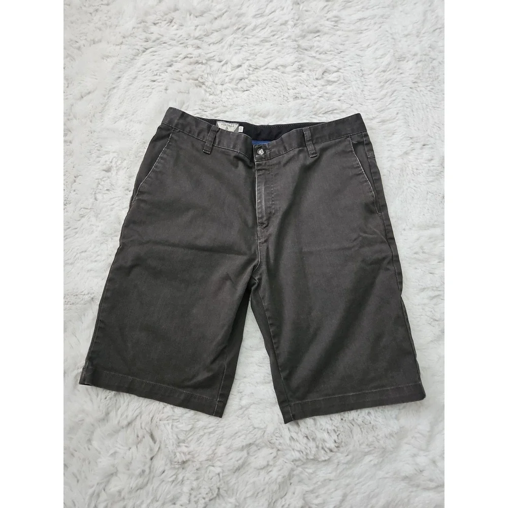 Volcom Frickin Modern Stretch Chino Shorts 33 Charcoal Gray Skate Casual Workwea